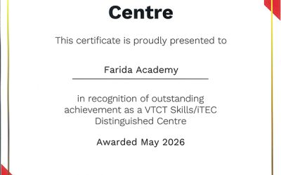 【榮譽分享】 Farida Academy 獲頒 VTCT Skills / iTEC 傑出中心獎